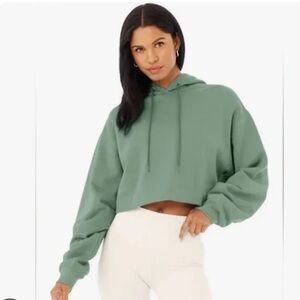 ALO Yoga Bae Cropped Hoodie in Seagrass